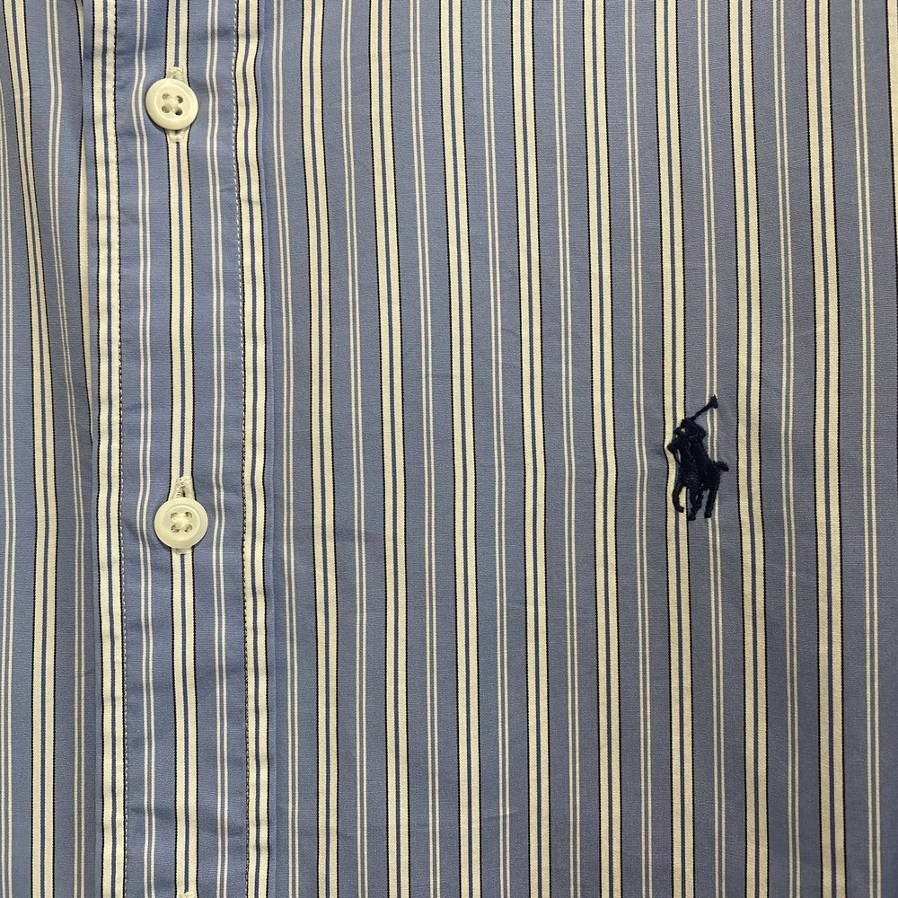 Ralph Lauren Shirt Mens XL‎ Blue Striped Classic Fit Button Down Preppy Office - Picture 2 of 9